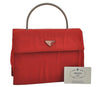 Authentic PRADA METAL Vintage Nylon Tessuto Hand Bag Purse B7004 Red 2766I