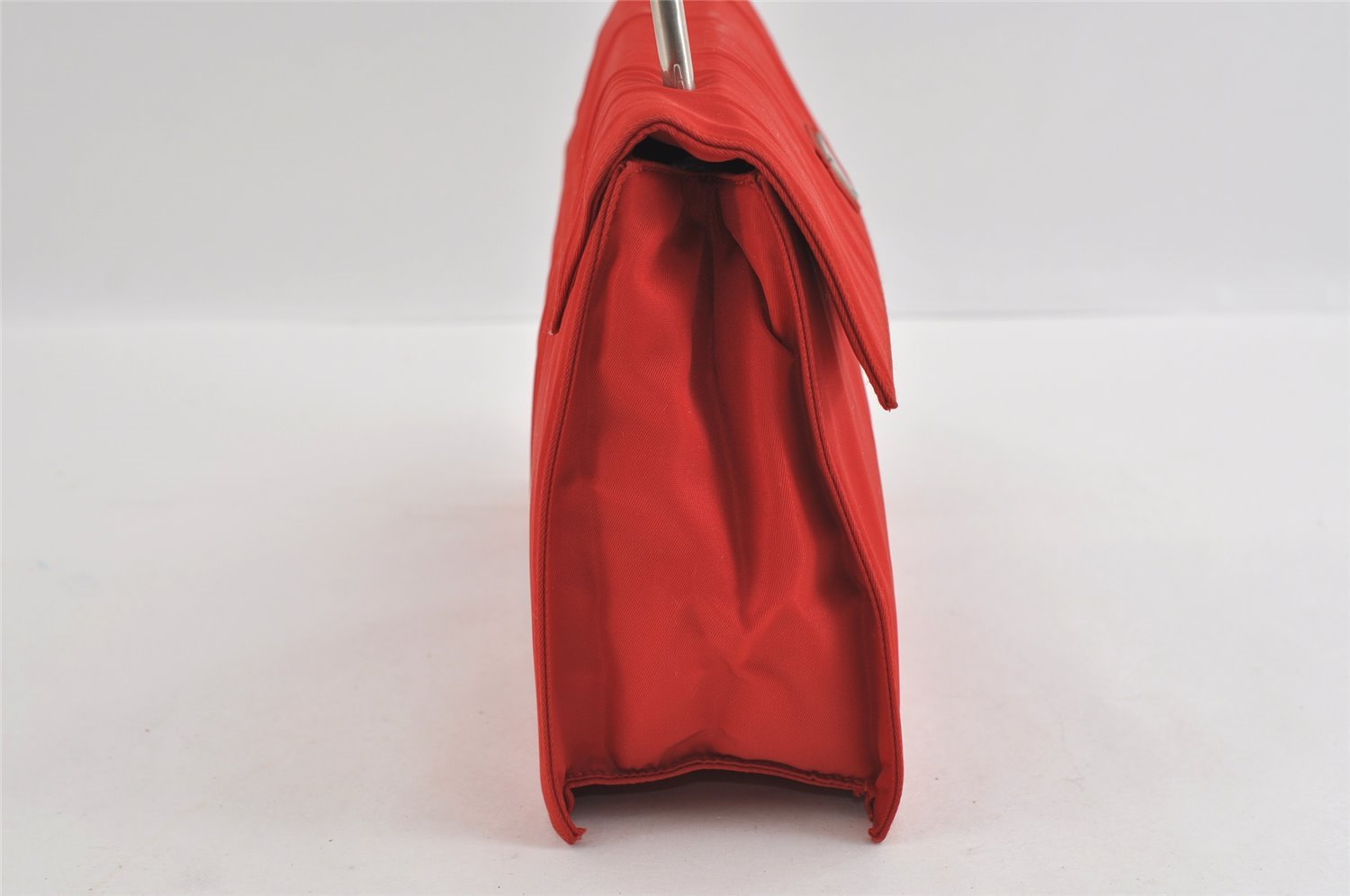 Authentic PRADA METAL Vintage Nylon Tessuto Hand Bag Purse B7004 Red 2766I