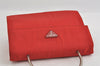 Authentic PRADA METAL Vintage Nylon Tessuto Hand Bag Purse B7004 Red 2766I