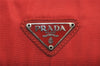 Authentic PRADA METAL Vintage Nylon Tessuto Hand Bag Purse B7004 Red 2766I