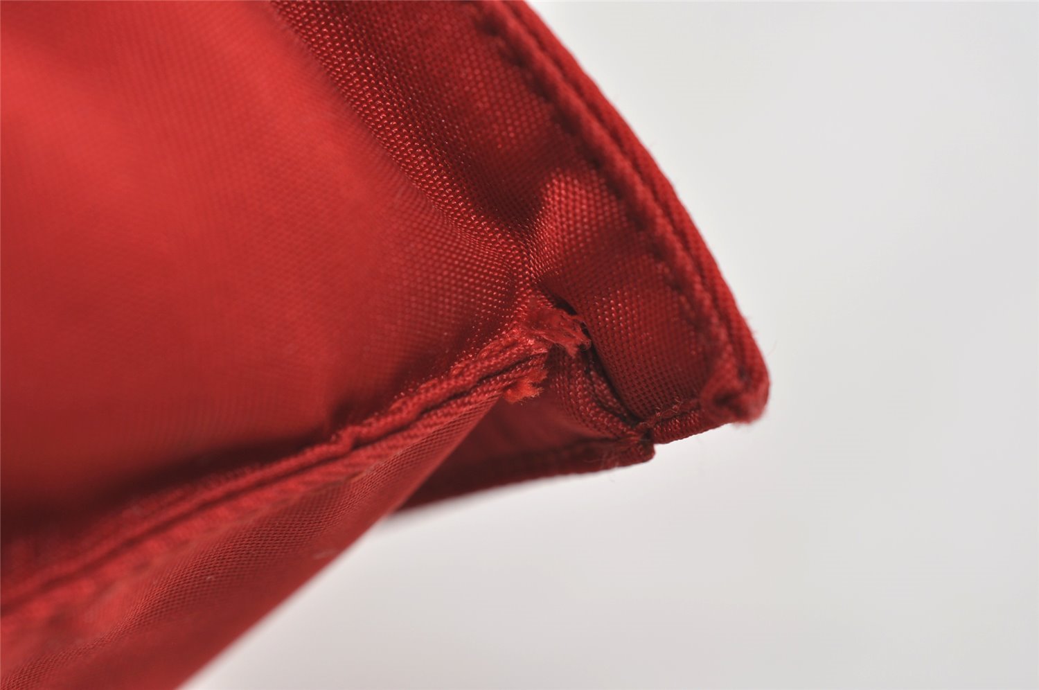Authentic PRADA METAL Vintage Nylon Tessuto Hand Bag Purse B7004 Red 2766I