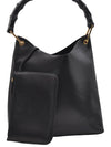 Authentic GUCCI Bamboo Vintage Shoulder Hand Bag Purse Leather Black 2767E