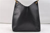 Authentic GUCCI Bamboo Vintage Shoulder Hand Bag Purse Leather Black 2767E