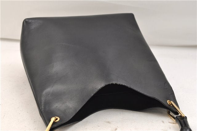 Authentic GUCCI Bamboo Vintage Shoulder Hand Bag Purse Leather Black 2767E