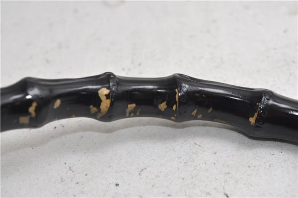 Authentic GUCCI Bamboo Vintage Shoulder Hand Bag Purse Leather Black 2767E