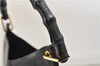 Authentic GUCCI Bamboo Vintage Shoulder Hand Bag Purse Leather Black 2767E