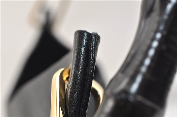 Authentic GUCCI Bamboo Vintage Shoulder Hand Bag Purse Leather Black 2767E