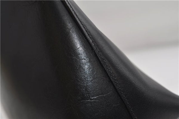 Authentic GUCCI Bamboo Vintage Shoulder Hand Bag Purse Leather Black 2767E