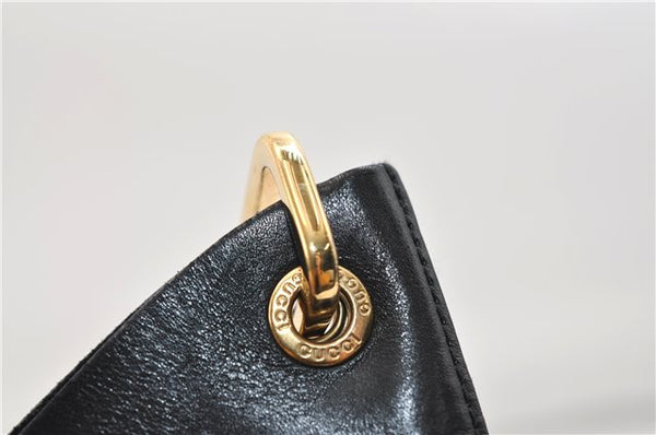 Authentic GUCCI Bamboo Vintage Shoulder Hand Bag Purse Leather Black 2767E