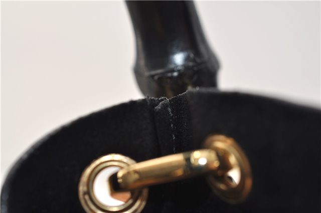 Authentic GUCCI Bamboo Vintage Shoulder Hand Bag Purse Leather Black 2767E