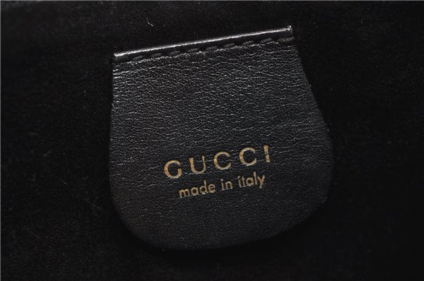 Authentic GUCCI Bamboo Vintage Shoulder Hand Bag Purse Leather Black 2767E