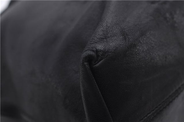 Authentic GUCCI Tassel Shoulder Hand Tote Bag Purse Leather 00014331 Black 2768E