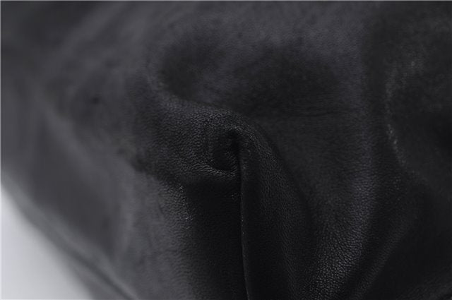 Authentic GUCCI Tassel Shoulder Hand Tote Bag Purse Leather 00014331 Black 2768E