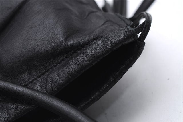 Authentic GUCCI Tassel Shoulder Hand Tote Bag Purse Leather 00014331 Black 2768E