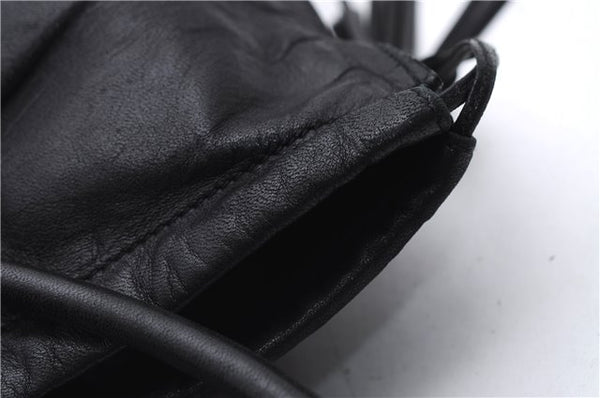 Authentic GUCCI Tassel Shoulder Hand Tote Bag Purse Leather 00014331 Black 2768E