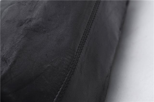 Authentic GUCCI Tassel Shoulder Hand Tote Bag Purse Leather 00014331 Black 2768E