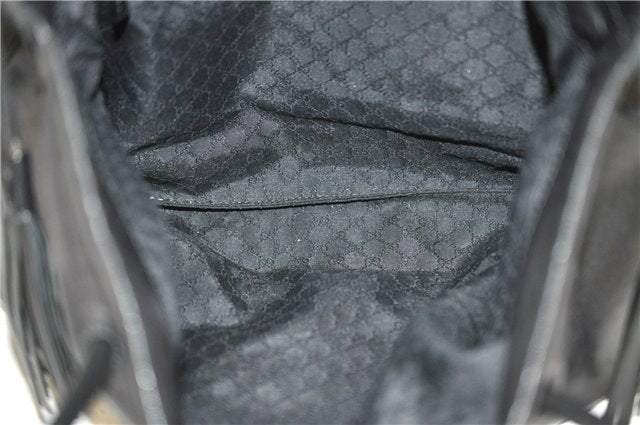 Authentic GUCCI Tassel Shoulder Hand Tote Bag Purse Leather 00014331 Black 2768E