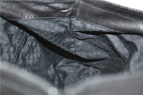 Authentic GUCCI Tassel Shoulder Hand Tote Bag Purse Leather 00014331 Black 2768E