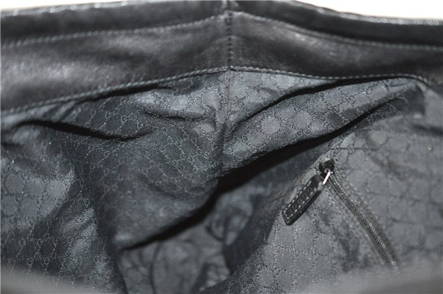 Authentic GUCCI Tassel Shoulder Hand Tote Bag Purse Leather 00014331 Black 2768E