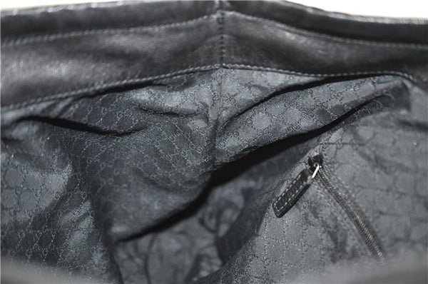 Authentic GUCCI Tassel Shoulder Hand Tote Bag Purse Leather 00014331 Black 2768E