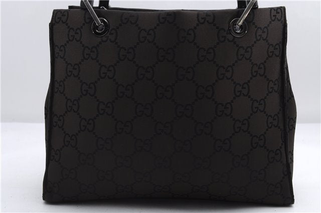 Authentic GUCCI Bamboo Vintage Hand Bag GG Nylon Leather 0021016 Brown 2769E