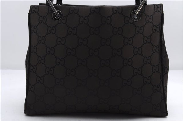 Authentic GUCCI Bamboo Vintage Hand Bag GG Nylon Leather 0021016 Brown 2769E