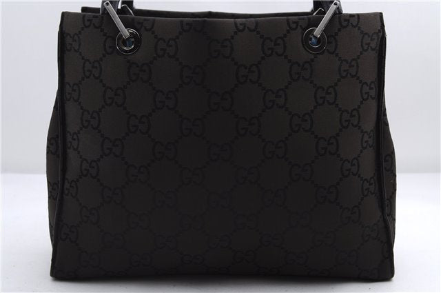 Authentic GUCCI Bamboo Vintage Hand Bag GG Nylon Leather 0021016 Brown 2769E