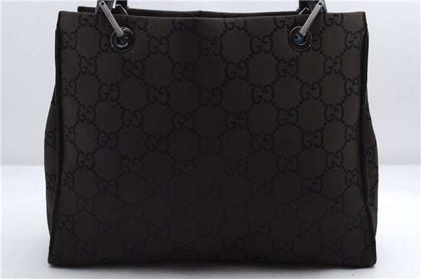 Authentic GUCCI Bamboo Vintage Hand Bag GG Nylon Leather 0021016 Brown 2769E