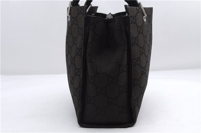 Authentic GUCCI Bamboo Vintage Hand Bag GG Nylon Leather 0021016 Brown 2769E