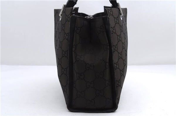 Authentic GUCCI Bamboo Vintage Hand Bag GG Nylon Leather 0021016 Brown 2769E