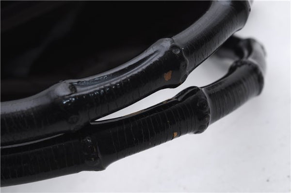 Authentic GUCCI Bamboo Vintage Hand Bag GG Nylon Leather 0021016 Brown 2769E