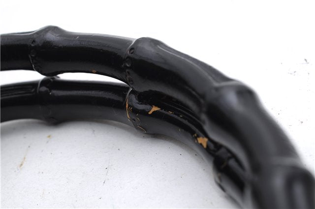 Authentic GUCCI Bamboo Vintage Hand Bag GG Nylon Leather 0021016 Brown 2769E