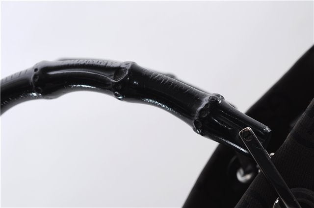 Authentic GUCCI Bamboo Vintage Hand Bag GG Nylon Leather 0021016 Brown 2769E