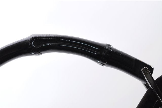 Authentic GUCCI Bamboo Vintage Hand Bag GG Nylon Leather 0021016 Brown 2769E