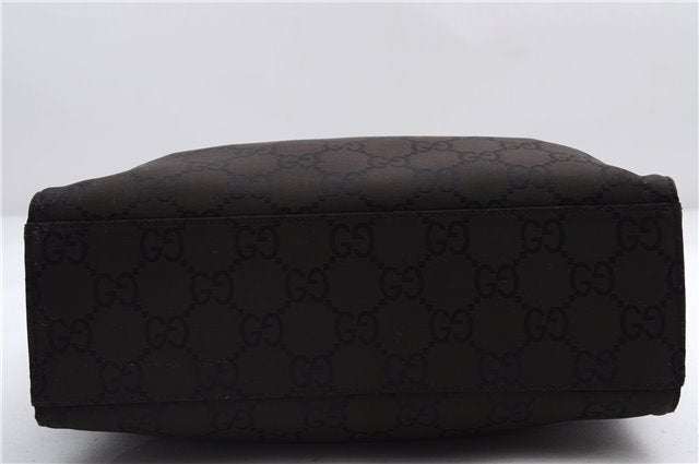 Authentic GUCCI Bamboo Vintage Hand Bag GG Nylon Leather 0021016 Brown 2769E