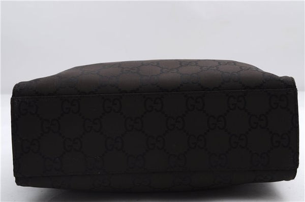 Authentic GUCCI Bamboo Vintage Hand Bag GG Nylon Leather 0021016 Brown 2769E