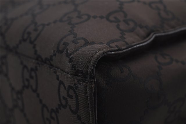 Authentic GUCCI Bamboo Vintage Hand Bag GG Nylon Leather 0021016 Brown 2769E