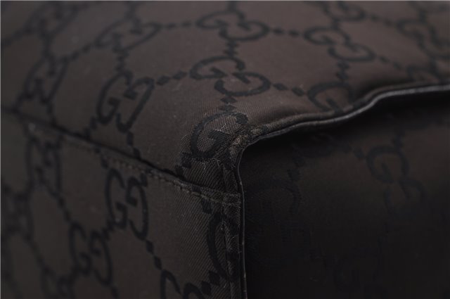 Authentic GUCCI Bamboo Vintage Hand Bag GG Nylon Leather 0021016 Brown 2769E