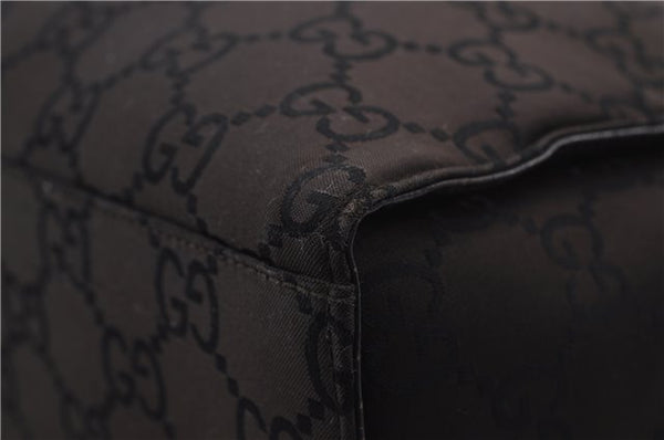 Authentic GUCCI Bamboo Vintage Hand Bag GG Nylon Leather 0021016 Brown 2769E