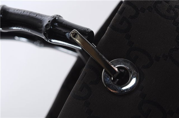 Authentic GUCCI Bamboo Vintage Hand Bag GG Nylon Leather 0021016 Brown 2769E