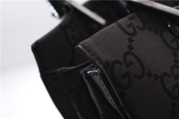 Authentic GUCCI Bamboo Vintage Hand Bag GG Nylon Leather 0021016 Brown 2769E