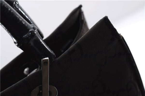 Authentic GUCCI Bamboo Vintage Hand Bag GG Nylon Leather 0021016 Brown 2769E