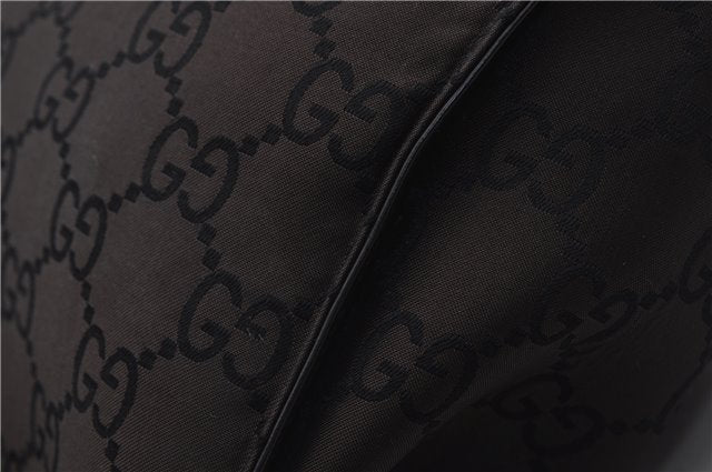 Authentic GUCCI Bamboo Vintage Hand Bag GG Nylon Leather 0021016 Brown 2769E