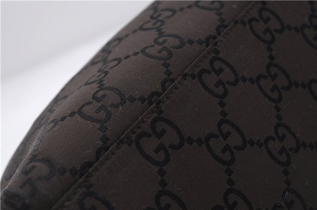 Authentic GUCCI Bamboo Vintage Hand Bag GG Nylon Leather 0021016 Brown 2769E