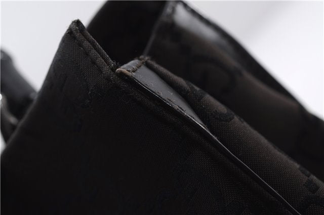 Authentic GUCCI Bamboo Vintage Hand Bag GG Nylon Leather 0021016 Brown 2769E