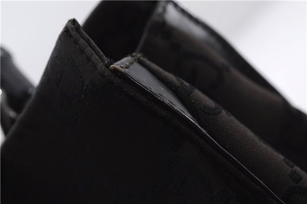 Authentic GUCCI Bamboo Vintage Hand Bag GG Nylon Leather 0021016 Brown 2769E