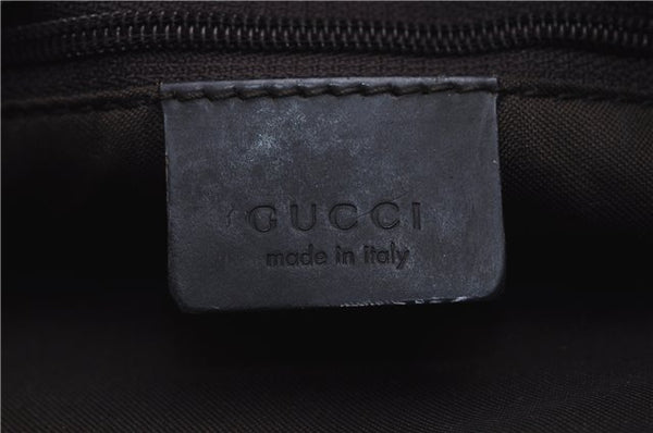 Authentic GUCCI Bamboo Vintage Hand Bag GG Nylon Leather 0021016 Brown 2769E