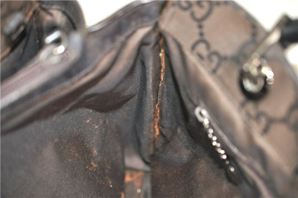 Authentic GUCCI Bamboo Vintage Hand Bag GG Nylon Leather 0021016 Brown 2769E