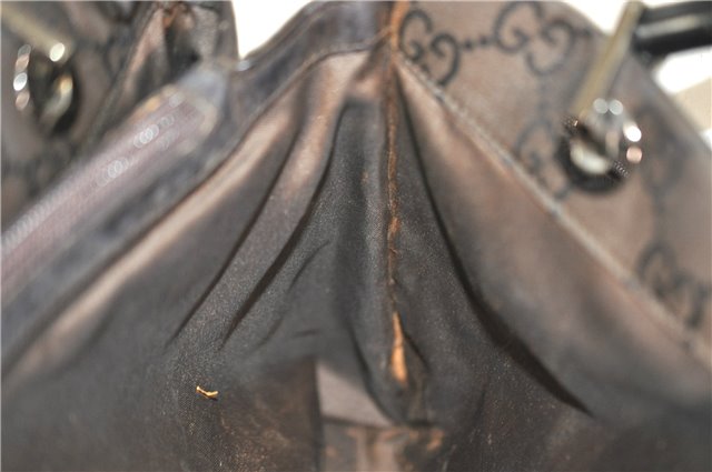 Authentic GUCCI Bamboo Vintage Hand Bag GG Nylon Leather 0021016 Brown 2769E