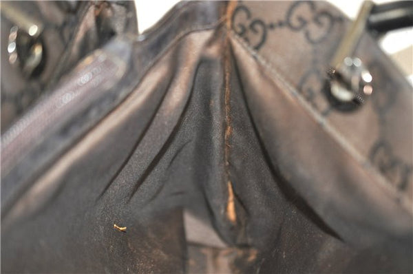 Authentic GUCCI Bamboo Vintage Hand Bag GG Nylon Leather 0021016 Brown 2769E